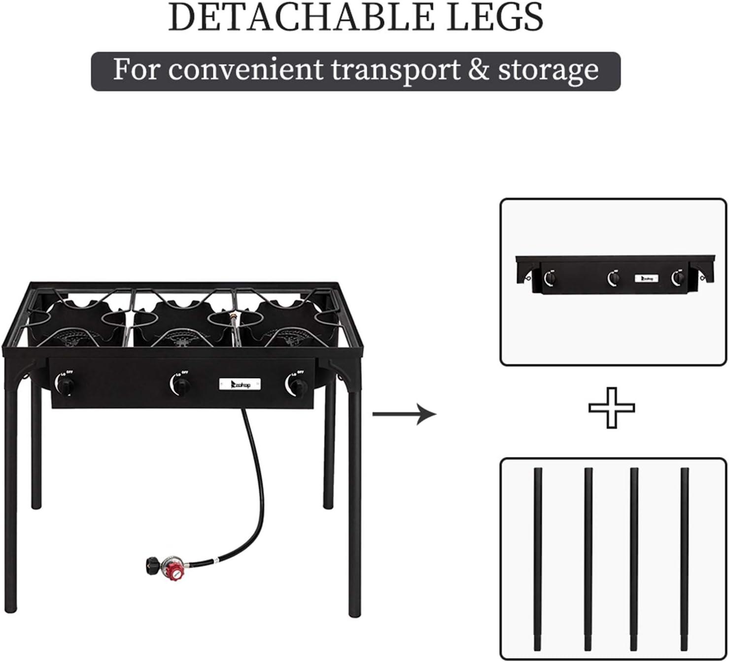 Discover Outdoor Cooking Bliss: Our Mega-Powered Triple Burner!