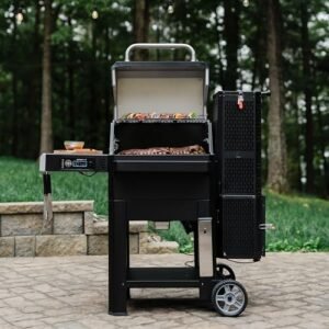 Masterbuilt® Gravity Series® 600 Digital Charcoal Grill and Smoker,WiFi Technology, GravityFed™ Charcoal Hopper, 600 Cooking Sq. Inches, Reversible Smoke&Sear Cast Iron Grates, Black, Model MB20041023