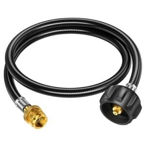 Alloxity 4FT Propane Hose Adapter 1lb to 20lb, Propane Tank Hose with QCC1/Type1 for 5-40lb Propane Tanks, Propane Adapter Hose with CGA600 Connection for Weber Q Grill/Coleman Stove/Buddy Heater