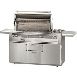 Alfresco Freestanding Grill with Side Burner (ALXE-56SZC-LP), Rotisserie, and Sear Zone, Propane, 56-Inch