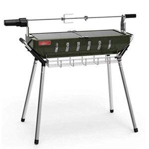 Barbecue Grill Household Wild Portable Folding Picnic Shelf, Stable and Durable Thick Stainless Steel Charcoal Grill, 97 73.3 75.3cm
