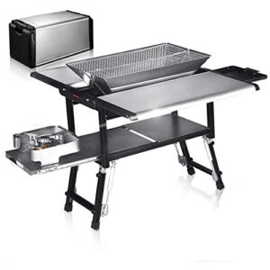 Barbecue Grill Household Charcoal Foldable Barbecue Shelf, Aluminum-Magnesium Alloy Multifunctional Outdoor Barbecue Tools 108 77 49 cm