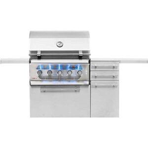 American Muscle Grill AMG36-LP-AMG36-CART Freestanding Dual Fuel Wood/Charcoal/Gas Grill, 36-Inch, Propane