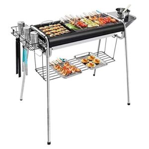 AKALNNB Barbecue Grill Portable Household Kitchen Picnic Barbecue, Thick Stainless Steel Charcoal, Stable and Durable 81 73 31cm