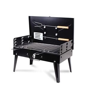 Portable BBQ Grill Folding Charcoal Grill Outdoor Stainless Steel BBQ Grill Camping Cooking Picnic Barbecue Tools