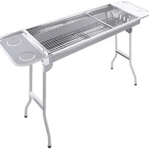 Portable Barbecue Charcoal Grill, Portable Barbecue Shelf, Household Charcoal Barbecue, Suitable for Garden Barbecue, Camping, Beach, Party 73x33x70cm