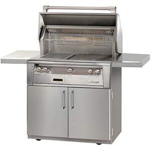 Alfresco ALXE-36SZC-LP 36" Liquid Propane Sear Zone Grill on Cart with Rotisserie and Built-In Motor in Stainless