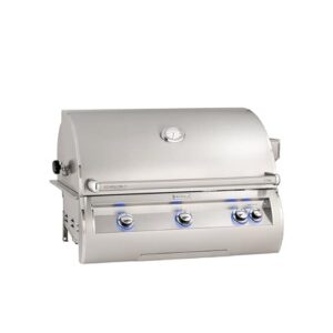AMS Fireplace E790I-8EAP, 36” x 22”, A Series Fire Magic Echelon Diamond, 36” Built-In Gas Grill with Rotisserie and Analog Thermometer, Charcoal Smoker Basket Included, Propane, Up to 90,000 BTU