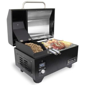 Hello.Dr Portable Wood Pellet Grill Smoker,Table Top Electric Smoker 8 in 1 for RV Camping Tailgating RV Cooking BBQ, Outdoor Grills &Smokers Intelligent Temperature Control,Black