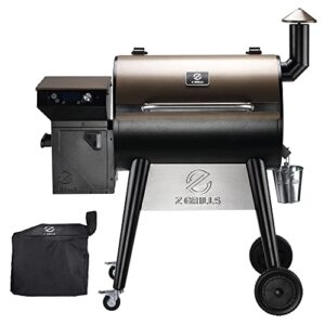 Z GRILLS Upgrade 8 in 1 Wood Pellet Grill & Smoker for Outdoor Cooking, BBQ Grill with PID 2.0 Controller, LCD Screen, 697 sq, Meat Probes, Rain Cover