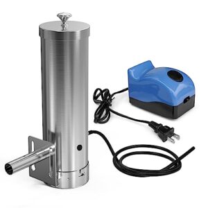 Cold Smoke Generator with Lid & Air Pump, Portable Electric BBQ Smoker, Wood Pellets Outdoor Smoker, Grill Accessory Barbecue Tools for Meat Vegetable, Hot & Cold Smoking, Stainless Steel