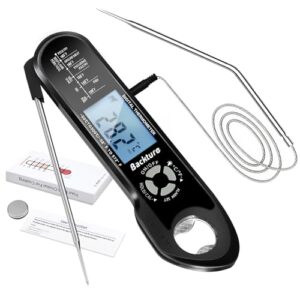 MAGODEY Wire Digital Meat Thermometer, Instant Read, Long Wire Range, Alarm, Backlit, High-Temp-Resist Food Thermometer, Kitchen Gadgets, Grilling BBQ Accessories For Smoker, Cooking, Oven, Rotisserie