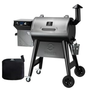 Z GRILLS Wood Pellet Grill Smoker with PID 2.0 Controller, Meat Probes, Rain Cover for Outdoor BBQ, Smoke, Bake and Roast, 450E PRO