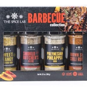 The Spice Lab Barbecue Gift Set – New Gourmet Grilling Seasoning Set Collection with Polynesian Pineapple, Brown Sugar Chili, Smoked Butcher’s Blend, And Sweet & Tangy Rub – Perfect Bbq Gift Set