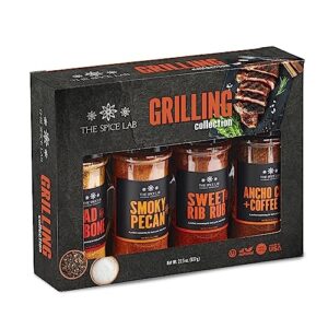 The Spice Lab BBQ Barbecue Spices and Seasonings Set - Ultimate Grilling Accessories Set - Gift Kit for Barbecues, Grilling, and Smoking - Great Gift for Men or Gift for Dad Made in the USA