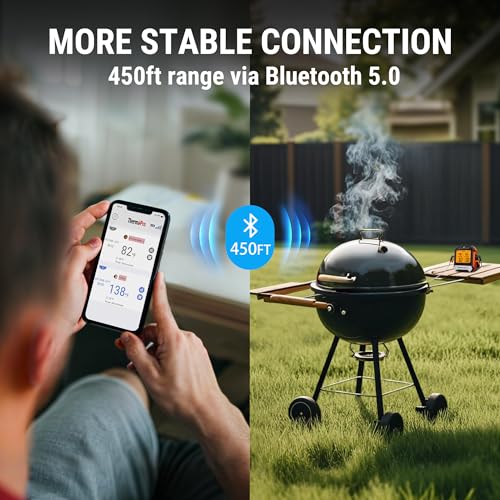 ThermoPro TP902W 450FT Wireless Bluetooth Meat Thermometer For Cooking & BBQ