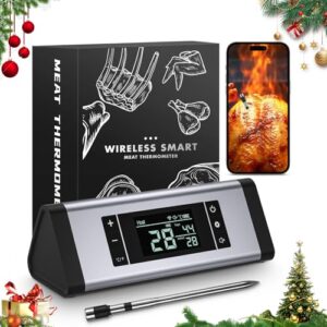 800FT Wireless Meat Thermometer,Digital Cooking Thermometer with 1 Probes-Wireless Rechargeable, Alarm Function,Instant Read Food Thermometer with iOS & Android App,for Grilling Smoking Oven BBQ