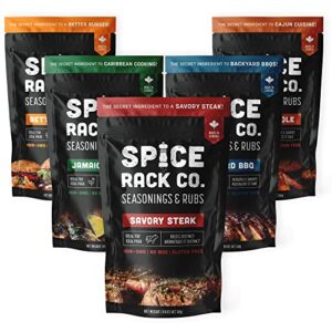 BBQ Spices And Rubs Gift Set - Spice Rack Co BBQ Rub Gift Sets, Grill Seasoning Gift Set Of 5 Flavors, Grilling Spices Gift Sets For Men & BBQ gifts for men, BBQ Seasonings And Rubs Gift Set of 5