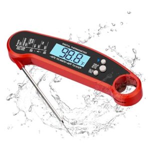 Meat Thermometer Digital for Grill Instant Read Meat Thermometer Waterproof Magnetic Probe Thermometer with Backlight and Display for Kitchen, BBQ, Frying, Chicken