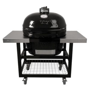 Primo Ceramic Charcoal Smoker Grill On Cart With Side Tables - Oval Xl