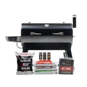 recteq Flagship XL 1400 Pellet Smoker Grill, Wi-Fi-Enabled Electric Pellet Grills, Outdoor Grills & Smokers, BBQ Grill, 1437 Sq. in. Cooking Space, Flagship XL 1400 + Basics Bundle