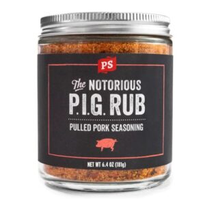 PS Seasoning Notorious P.I.G.- Pulled Pork Rub, Rib Rub Seasoning, Dry BBQ Rub, Seasoning for Smoking and Grilling, Dry Meat Rub for Pulled Pork BBQ, Ribs, Chops, Pulled Pork Seasoning