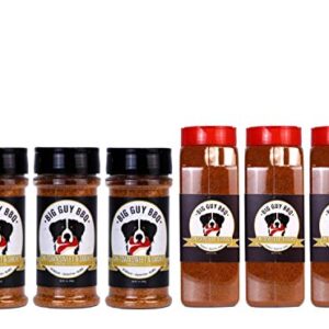 Chi-town Barbecue Spice SPG Seasoning Jar Big Guy's Salt Pepper Garlic Spice For Sweet & Smokey Competition Style Gluten Free All Natural Dry Rub (Pack of 6)