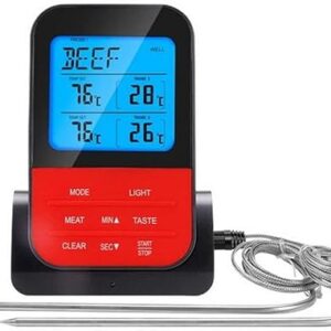 KouRy Wireless Waterproof BBQ Thermometer Digital Cooking Meat Food Oven Grilling Thermometer with Timer Easy to Read