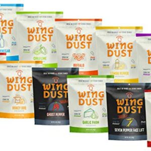 Kosmos Q Variety Pack Wing Seasonings | Wing Dust | Chicken Wing Rub | Dry BBQ Spices | 11 Pack | 11 Flavors