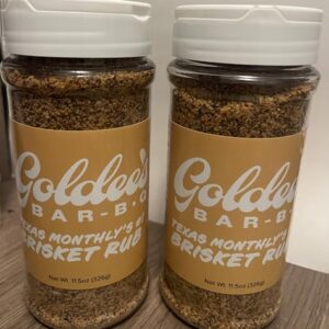Goldees Bar-B-Q Texas Monthly's #1 Brisket Rub, 11.5 oz, Pack of 2. DMC spice spoon included. AWARDED MICHELIN STAR Restaurant!