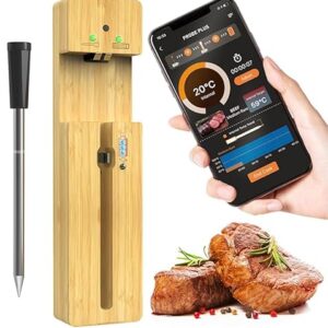 500FT Bluetooth Digital Food Thermometer,Smart Wireless Meat Thermometer,Wireless Meat Thermometer,IPX7 Waterproof Cooking Meat Oven Thermometer Portable for Grilling,Air Fryer,Outdoor BBQ