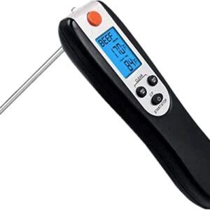 YOUOOK Digital Meat Thermometer,Instant Read Cooking Food Kitchen Thermometer, Alarm Voice Prompts Backlight for Candy,Oil Deep Fry BBQ and Grill Smoker