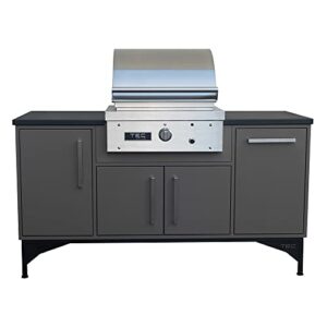 TEC Sterling Patio Gas Grill on Midcentury Modern Island (STPFR1LPISL), 66-Inches, Propane