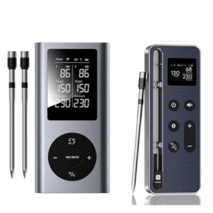 BQ06 & BQ50 Meat Thermometer with 3 Probes, 800FT Long Range Bluetooth Cooking Thermometer, Food Thermometer for Remote Monitoring of Grill, Oven, Smoker, Air Fryer, Rotisserie, iOS & Android App