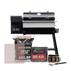 recteq Patio Legend 410 Pellet Smoker Grill, Pellet Grill with Wifi & App Connectivity, Outdoor Smokers Grills, Wood Pellet Grill,Temp Range 180° to 700+°, Searing Essentials Bundle