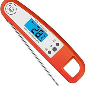YOUOOK Meat Thermometer, Instant Read Food Thermometer for Cooking, Waterproof Digital Kitchen Thermometer with Backlight, Ultra Fast Cooking Thermometer Long Probe for Grilling BBQ
