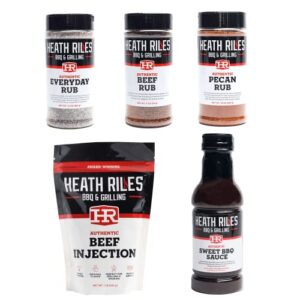 Heath Riles BBQ Competition Brisket Bundle (3 Rubs, 1 Beef Injection, 1 Sweet BBQ Sauce ), Competition Winning Products from Pitmaster Heath Riles