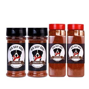 Big Guy's Espresso Rub Jar SPG Seasoning BBQ SPG Spice For Steak Brisket And Chicken Sweet & Smokey Morton Season All Natural Glutten Free Dry Rub (Pack of 4)