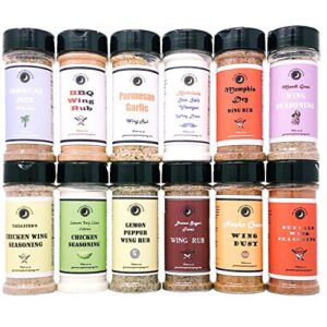 Premium | Ultimate WING and CHICKEN Seasoning Dry Rub Variety or Gift Pack | 12 Count | Large Shakers | Crafted in Small Batches | Ultimate Chicken & Wing Dry Rub Variety Collection – 12 Delicious Flavors!