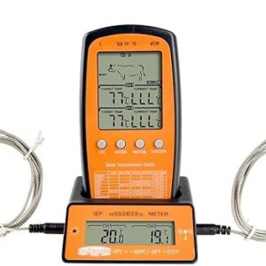 KouRy Dual Probe Digital Wireless Oven Thermometer Meat Barbecue BBQ Cooking Kitchen Timer Easy to Carry