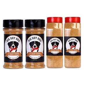 Big Guy's SPG Seasoning 312 Cajun Voodoo BBQ SPG Spice For Frying Fish Oysters Chicken Sweet & Smokey Morton Season All Natural Glutten Free Dry Rub ( Pack of 4 )