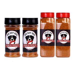 Original All Purpose Big Guy's BBQ SPG Seasoning Jar Perfect for Seasoning Everything From Meat Veggies To Seafood BBQ Salt Pepper Garlic All Purpose Rub (Pack of 4)