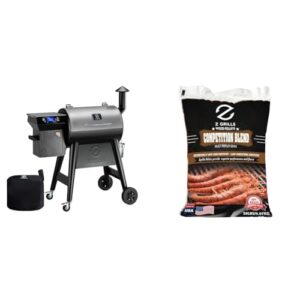 Z GRILLS 450E Pellet Grill Smoker with PID 2.0 Controller & 20lbs All-Natural Hardwood Pellets for Outdoor BBQ