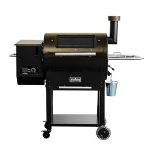 ASMOKE Pellet Grill & Smoker - ASCA System™ Smokers Grills, 700 sq. Pellet Smoker Grill, Visual Window, Wood Pellet Grill w/Detachable Ash Pan, Auto Temp Control Smoker Grill Combo, Tawny