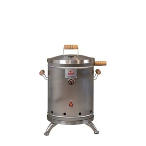 QUE ASADOR (SMALL 16LBS) Stainless Steel Barrel Charcoal Smoker – Ultimate BBQ for Wood & Charcoal Grilling – Perfect for Smokers, Barbeque Grill Enthusiasts & Outdoor Cooking, Vertical Smoker.
