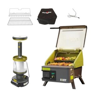 EXIT Fire'n'Go Portable Grill Smoker & Rechargeable LED Lantern with Power Share Freedom Battery