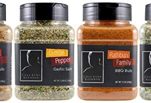 Professional Chef Seasonings | Pork Rub, Garlic Salt, Lemon Pepper, and BBQ Rub | All-Natural Spice Blends Created by Multi-Award-Winning Chef Kent Rathbun | No MSG