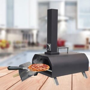 CHSXPX Smoker Barbecue Griller, Pellet BBQ Smoker Hopper with Smoke Exhaust Chimney and Thermometer, 360° Constant Temperature and 360° Uniform Baking, Healthy Delicious, for Meat, Vegetables