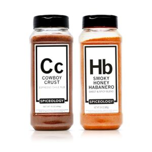 Spiceology - Premium BBQ Rubs Bundle - Smoky Honey Habanero and Cowboy Crust Coffee Espresso Dry Rub - Gourmet Meat Seasoning for Beef Brisket, Steak, Ribs, Pork, Chicken (2 Pack)