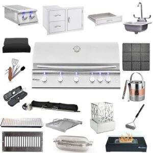 Summerset 40" SIZPRO Package 1 (Propane Gas) Built-In Grill, Double Side Burner, Two Drawer & Access Door, Sink & Faucet, 26 Utensil Drawer, Vent Enclosure, Rotisserie Kit, Ice Bucket and more
